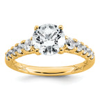 14k 2 Certified Lab Grown Diamond VS+ F+ Round Complete Engagement Ring