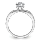 14k White Gold 1 1/4 carat Lab Grown Diamond VS+ F+ Round Complete Engagement Ring