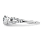 14k White Gold 1 1/4 carat Lab Grown Diamond VS+ F+ Round Complete Engagement Ring
