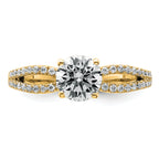 14k 1 1/4 carat Lab Grown Diamond VS+ F+ Round Complete Engagement Ring