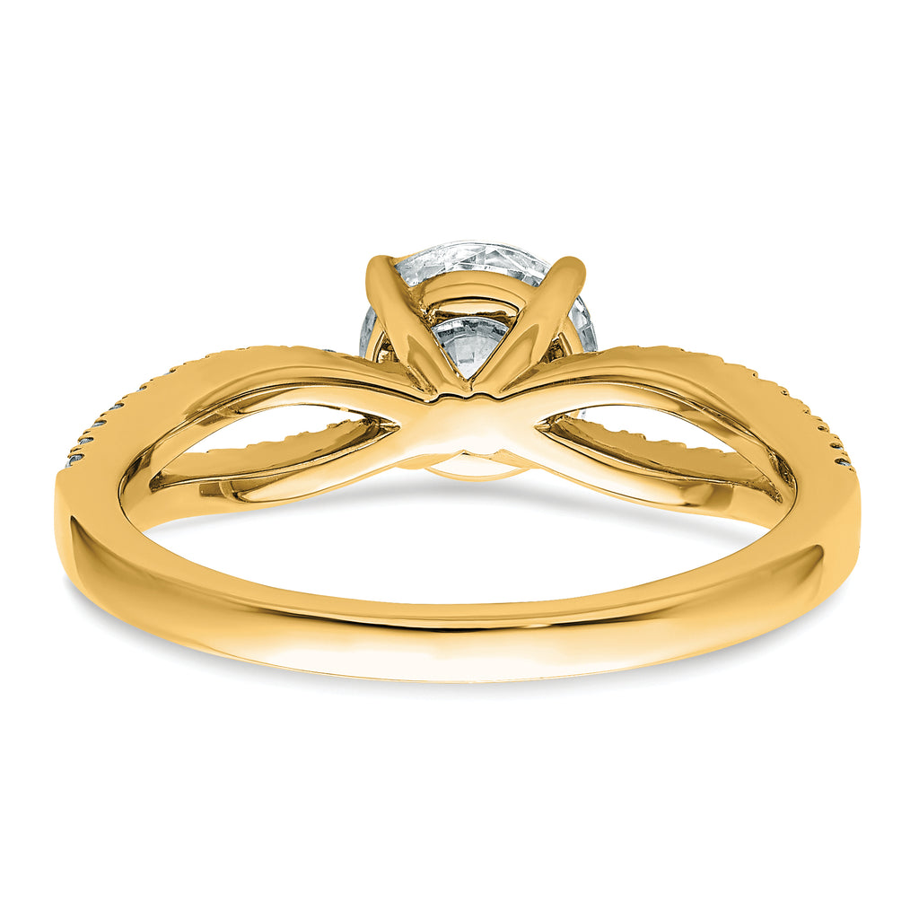 14k 1 1/4 carat Lab Grown Diamond VS+ F+ Round Complete Engagement Ring