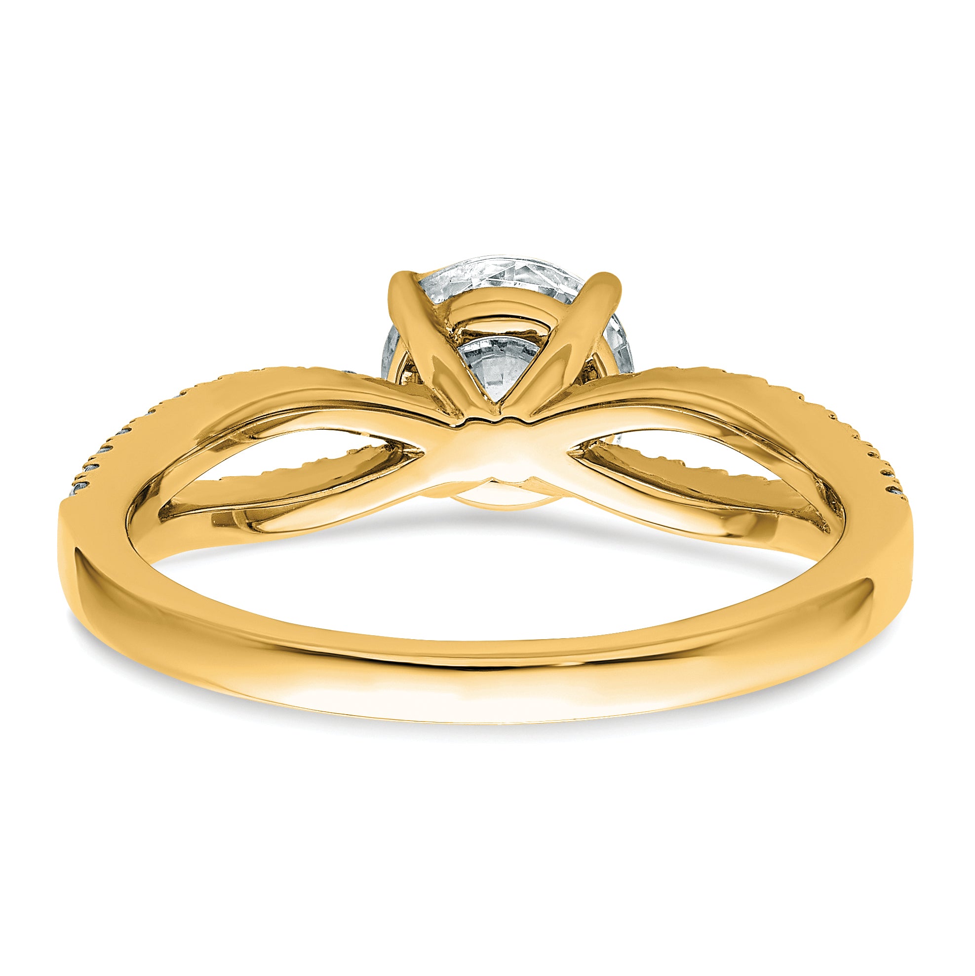 14k 1 1/4 carat Lab Grown Diamond VS+ F+ Round Complete Engagement Ring