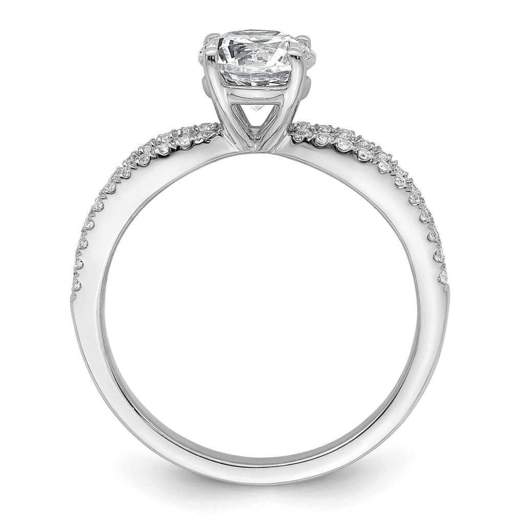 14k White Gold 1 1/4 carat Certified Lab Grown Diamond VS+ F+ Round Complete Engagement Ring