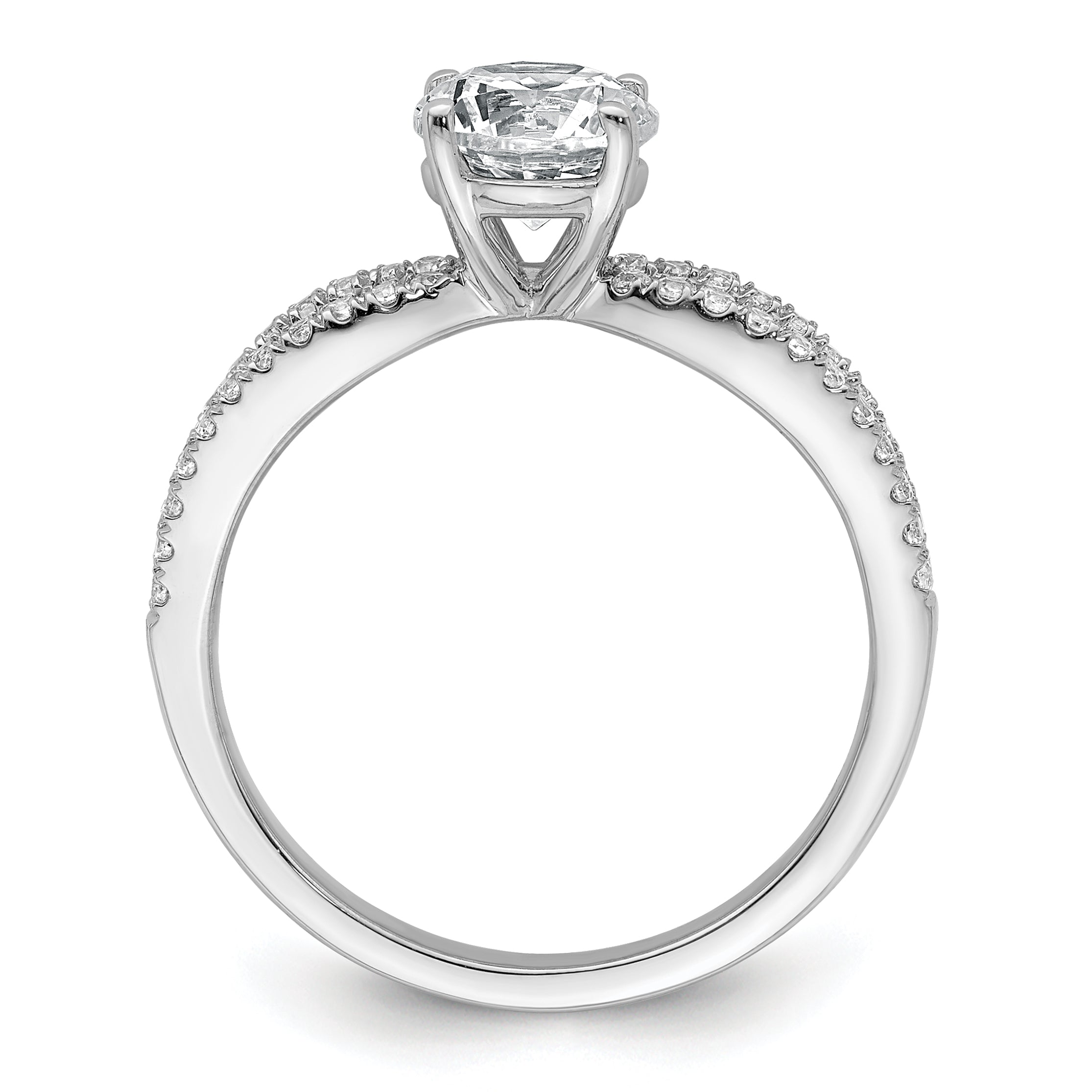 14k White Gold 1 1/4 carat Certified Lab Grown Diamond VS+ F+ Round Complete Engagement Ring