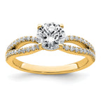 14k 1 1/4 carat Certified Lab Grown Diamond VS+ F+ Round Complete Engagement Ring