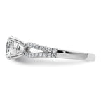 14k White Gold 1 1/2 carat Lab Grown Diamond VS+ F+ Round Complete Engagement Ring