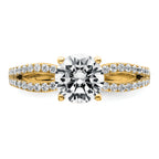 14k 1 1/2 carat Lab Grown Diamond VS+ F+ Round Complete Engagement Ring