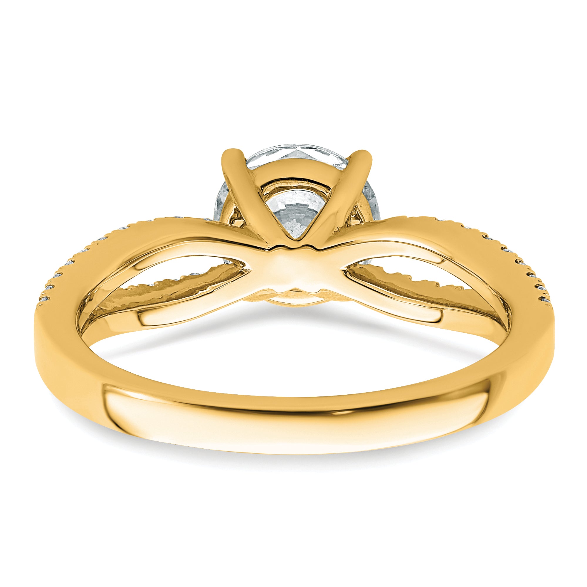 14k 1 1/2 carat Lab Grown Diamond VS+ F+ Round Complete Engagement Ring