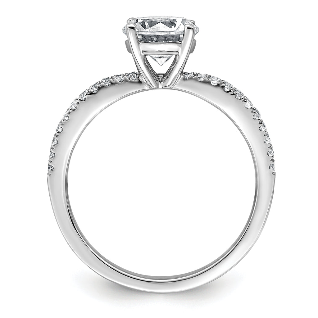 14k White Gold 1 1/2 carat Certified Lab Grown Diamond VS+ F+ Round Complete Engagement Ring