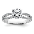14k White Gold 1 1/2 carat Certified Lab Grown Diamond VS+ F+ Round Complete Engagement Ring
