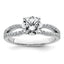 14k White Gold 1 1/2 carat Certified Lab Grown Diamond VS+ F+ Round Complete Engagement Ring