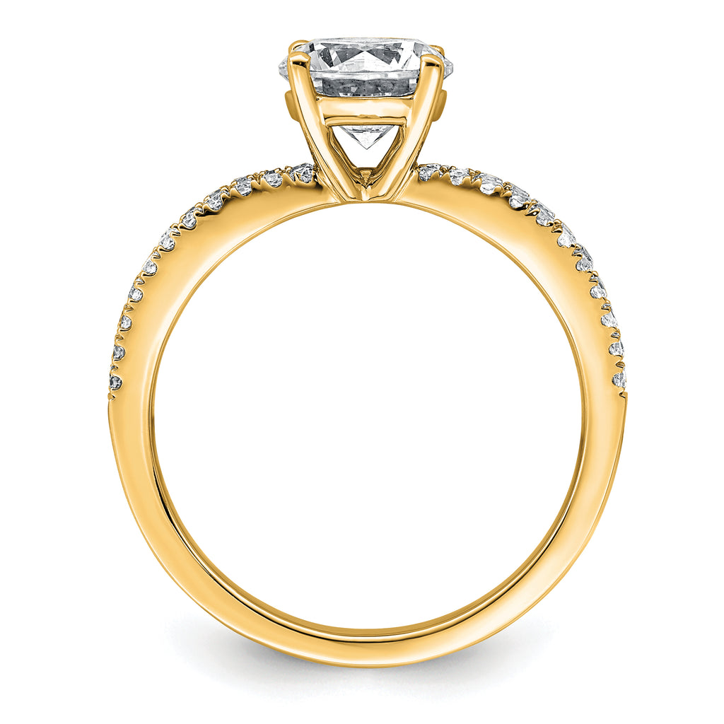 14k 1 1/2 carat Certified Lab Grown Diamond VS+ F+ Round Complete Engagement Ring