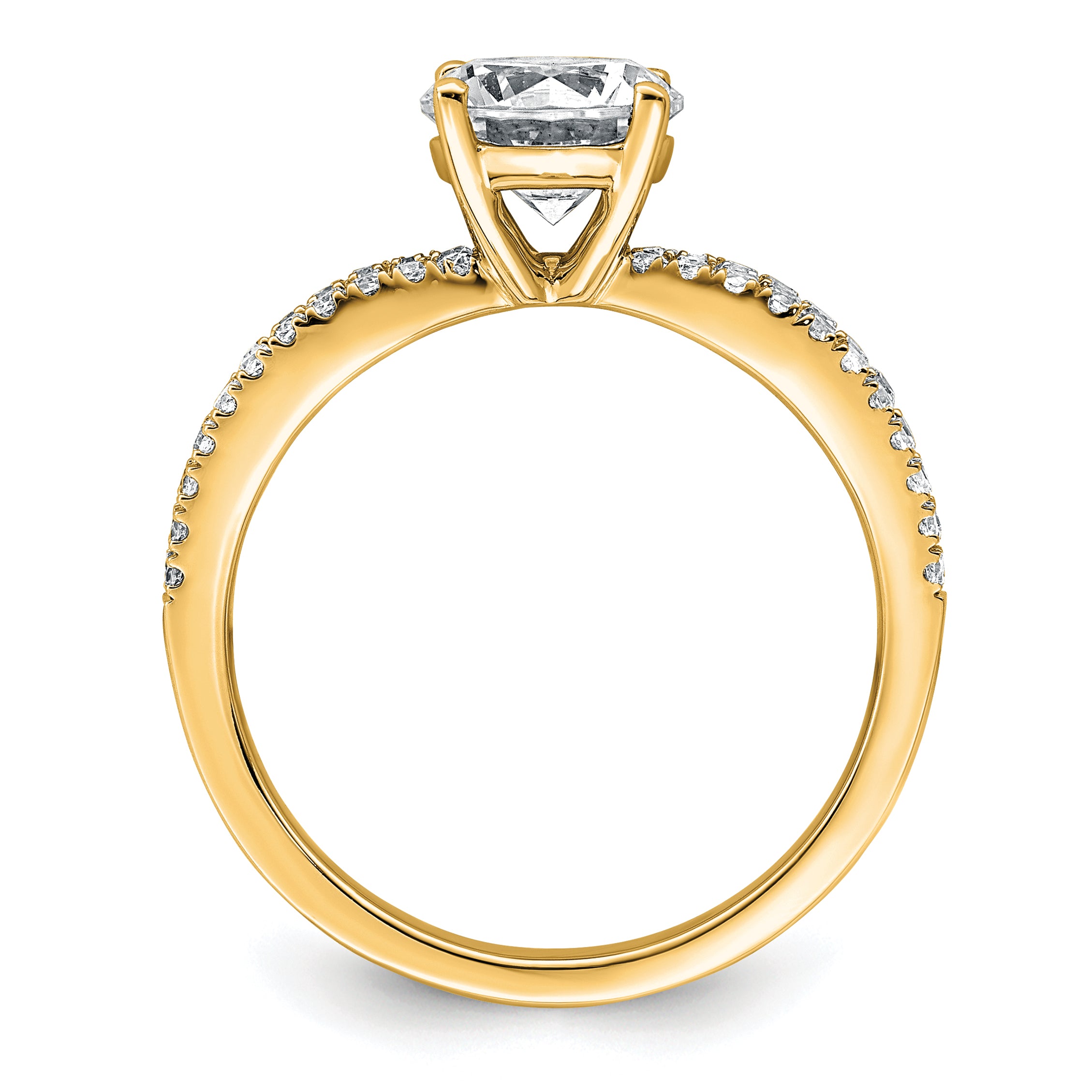 14k 1 1/2 carat Certified Lab Grown Diamond VS+ F+ Round Complete Engagement Ring