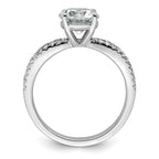 14k White Gold 1 3/4 carat Lab Grown Diamond VS+ F+ Round Complete Engagement Ring