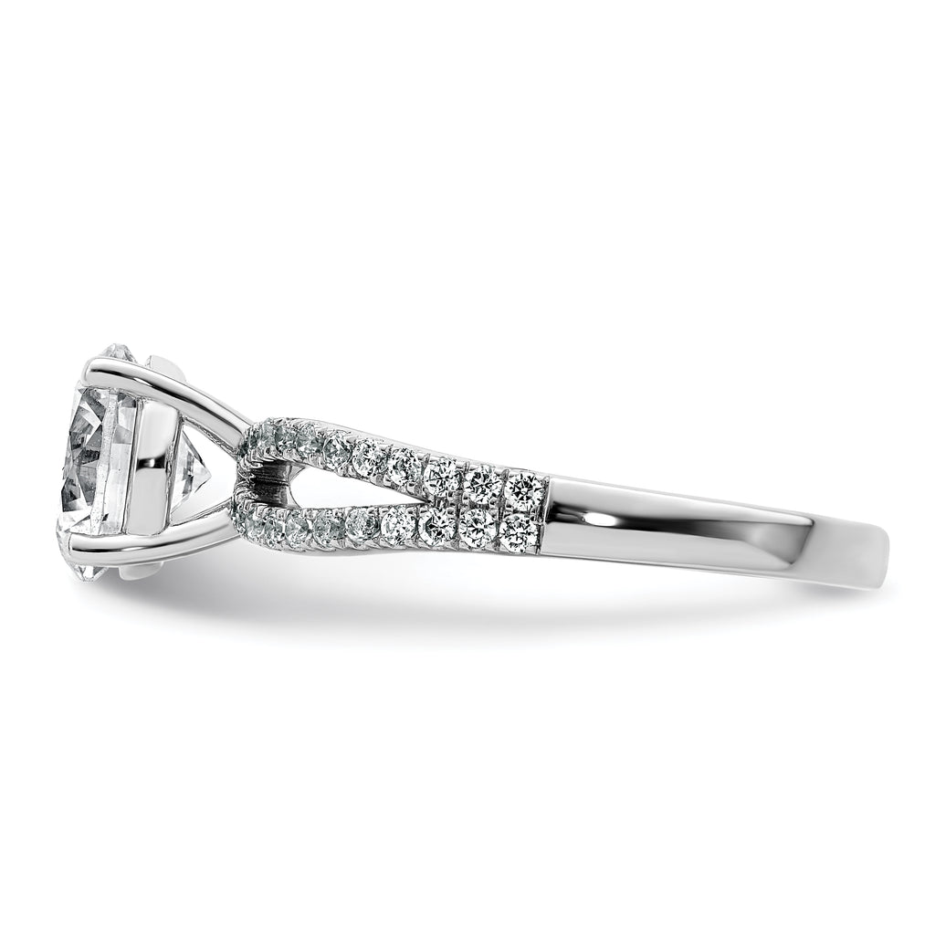 14k White Gold 1 3/4 carat Lab Grown Diamond VS+ F+ Round Complete Engagement Ring
