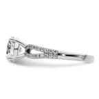 14k White Gold 1 3/4 carat Lab Grown Diamond VS+ F+ Round Complete Engagement Ring