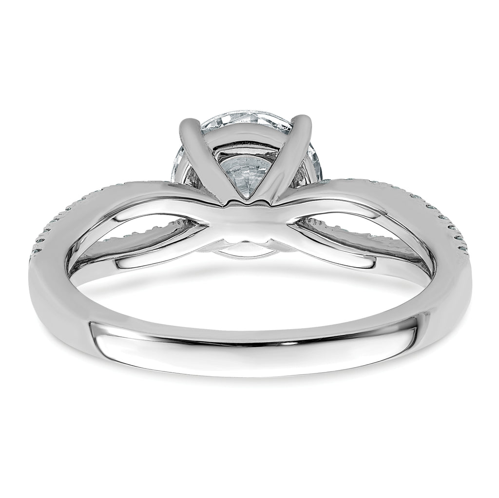 14k White Gold 1 3/4 carat Lab Grown Diamond VS+ F+ Round Complete Engagement Ring