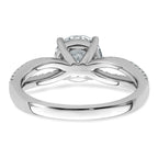 14k White Gold 1 3/4 carat Lab Grown Diamond VS+ F+ Round Complete Engagement Ring