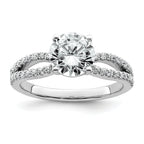 14k White Gold 1 3/4 carat Lab Grown Diamond VS+ F+ Round Complete Engagement Ring