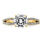 14k 1 3/4 carat Lab Grown Diamond VS+ F+ Round Complete Engagement Ring