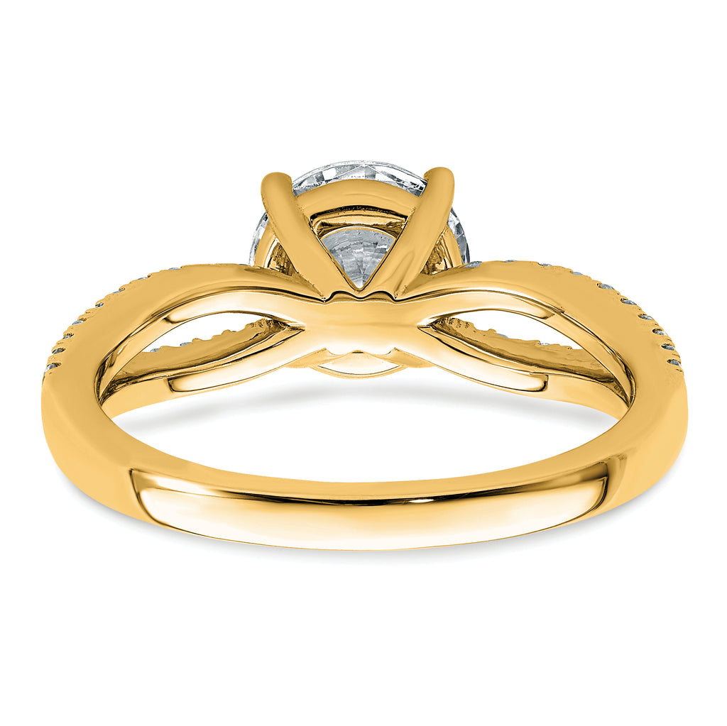 14k 1 3/4 carat Lab Grown Diamond VS+ F+ Round Complete Engagement Ring