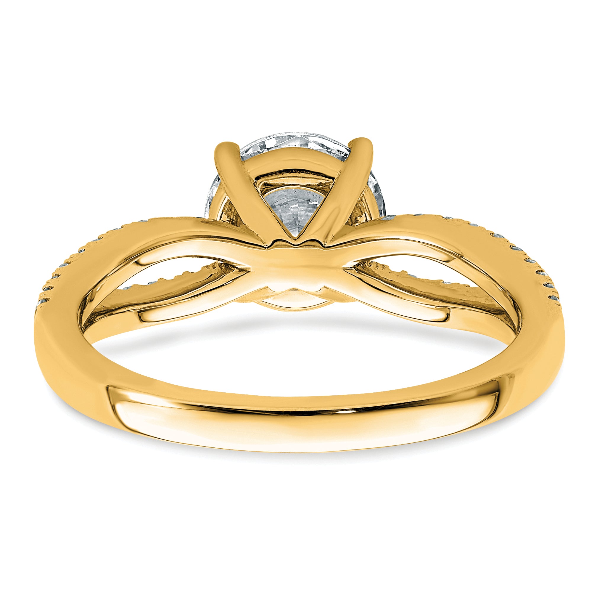 14k 1 3/4 carat Lab Grown Diamond VS+ F+ Round Complete Engagement Ring