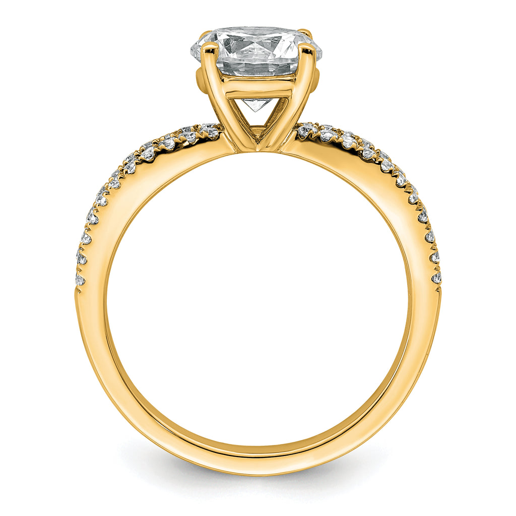 14k 1 3/4 carat Certified Lab Grown Diamond VS+ F+ Round Complete Engagement Ring