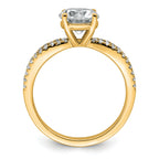 14k 1 3/4 carat Certified Lab Grown Diamond VS+ F+ Round Complete Engagement Ring