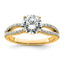 14k 1 3/4 carat Certified Lab Grown Diamond VS+ F+ Round Complete Engagement Ring