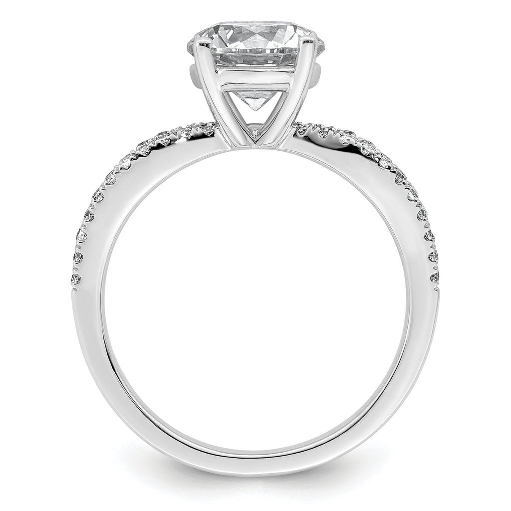 14k White Gold 2 carat Lab Grown Diamond VS+ F+ Round Complete Engagement Ring