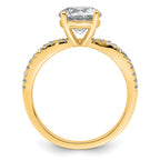 14k 2 carat Lab Grown Diamond VS+ F+ Round Complete Engagement Ring