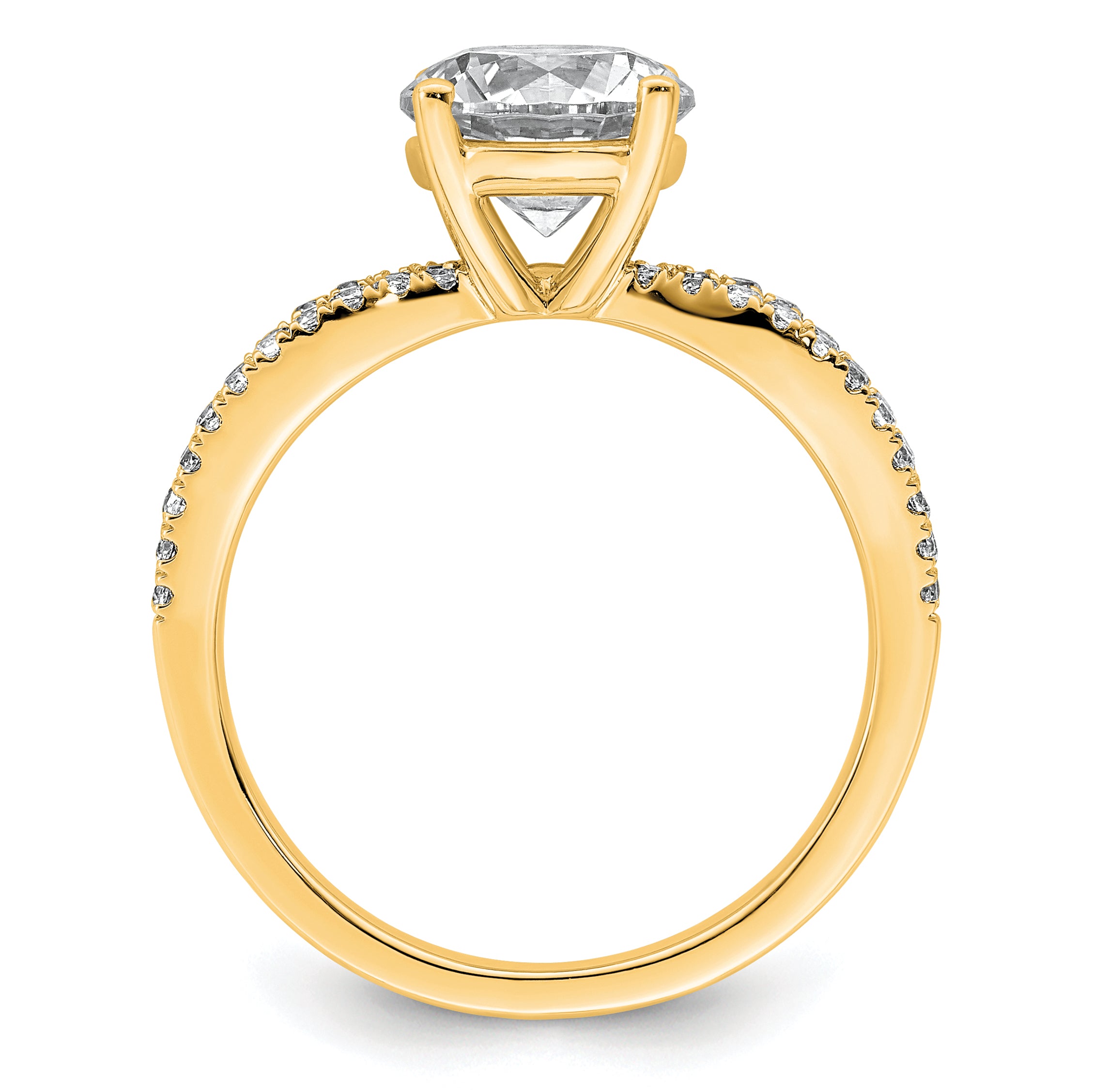 14k 2 carat Lab Grown Diamond VS+ F+ Round Complete Engagement Ring