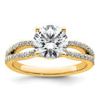 14k 2 carat Lab Grown Diamond VS+ F+ Round Complete Engagement Ring
