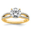 14k 2 carat Lab Grown Diamond VS+ F+ Round Complete Engagement Ring