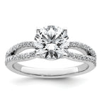 14k White Gold 2 carat Certified Lab Grown Diamond VS+ F+ Round Complete Engagement Ring