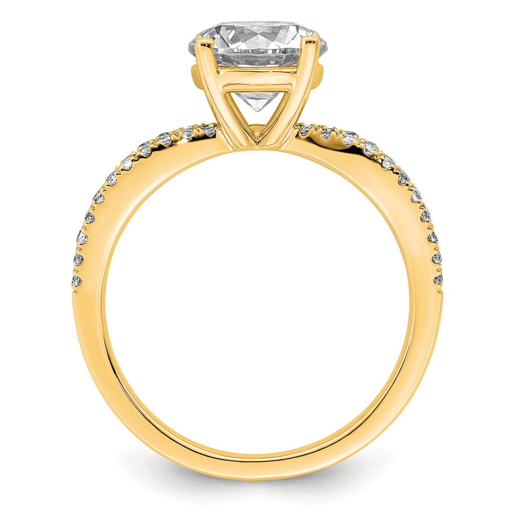 14k 2 carat Certified Lab Grown Diamond VS+ F+ Round Complete Engagement Ring