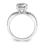 14k White Gold 2 1/4 carat Lab Grown Diamond VS+ F+ Round Complete Engagement Ring