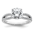 14k White Gold 2 1/4 carat Lab Grown Diamond VS+ F+ Round Complete Engagement Ring