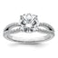 14k White Gold 2 1/4 carat Lab Grown Diamond VS+ F+ Round Complete Engagement Ring