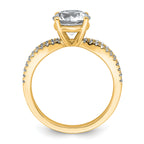 14k 2 1/4 carat Lab Grown Diamond VS+ F+ Round Complete Engagement Ring