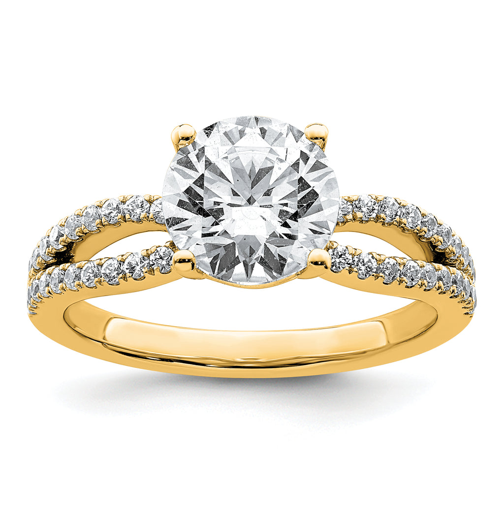 14k 2 1/4 carat Lab Grown Diamond VS+ F+ Round Complete Engagement Ring