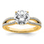 14k 2 1/4 carat Lab Grown Diamond VS+ F+ Round Complete Engagement Ring