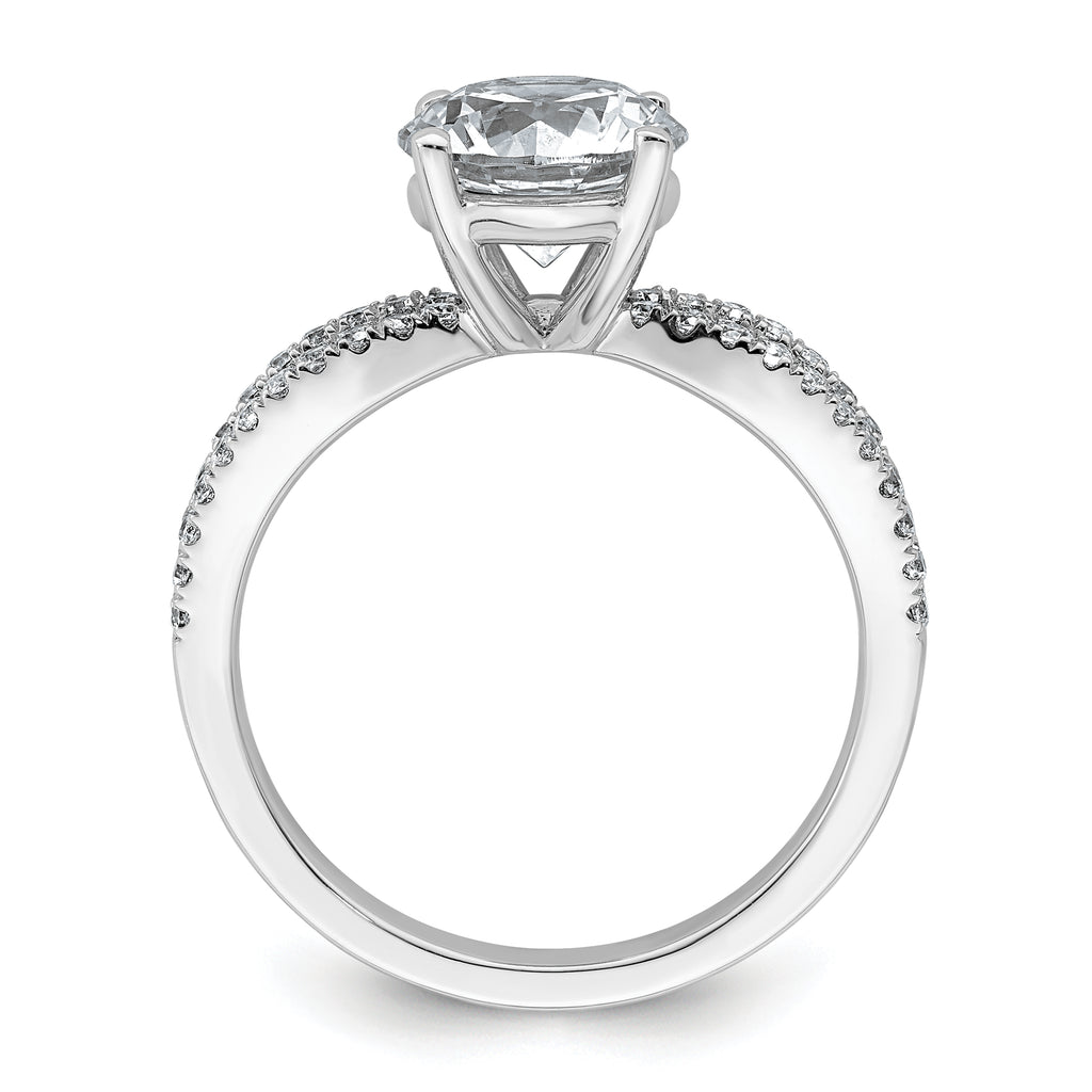 14k White Gold 2 1/4 carat Certified Lab Grown Diamond VS+ F+ Round Complete Engagement Ring