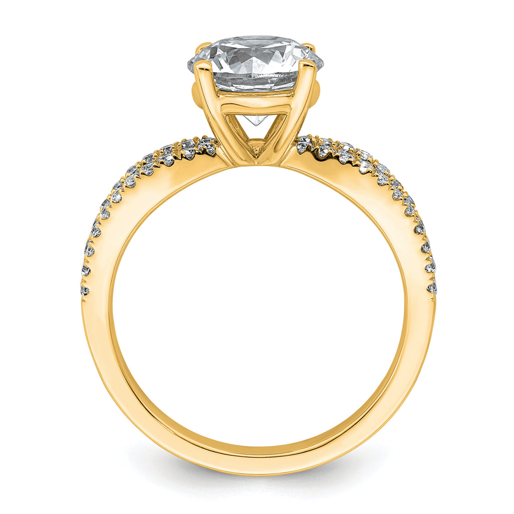 14k 2 1/4 carat Certified Lab Grown Diamond VS+ F+ Round Complete Engagement Ring