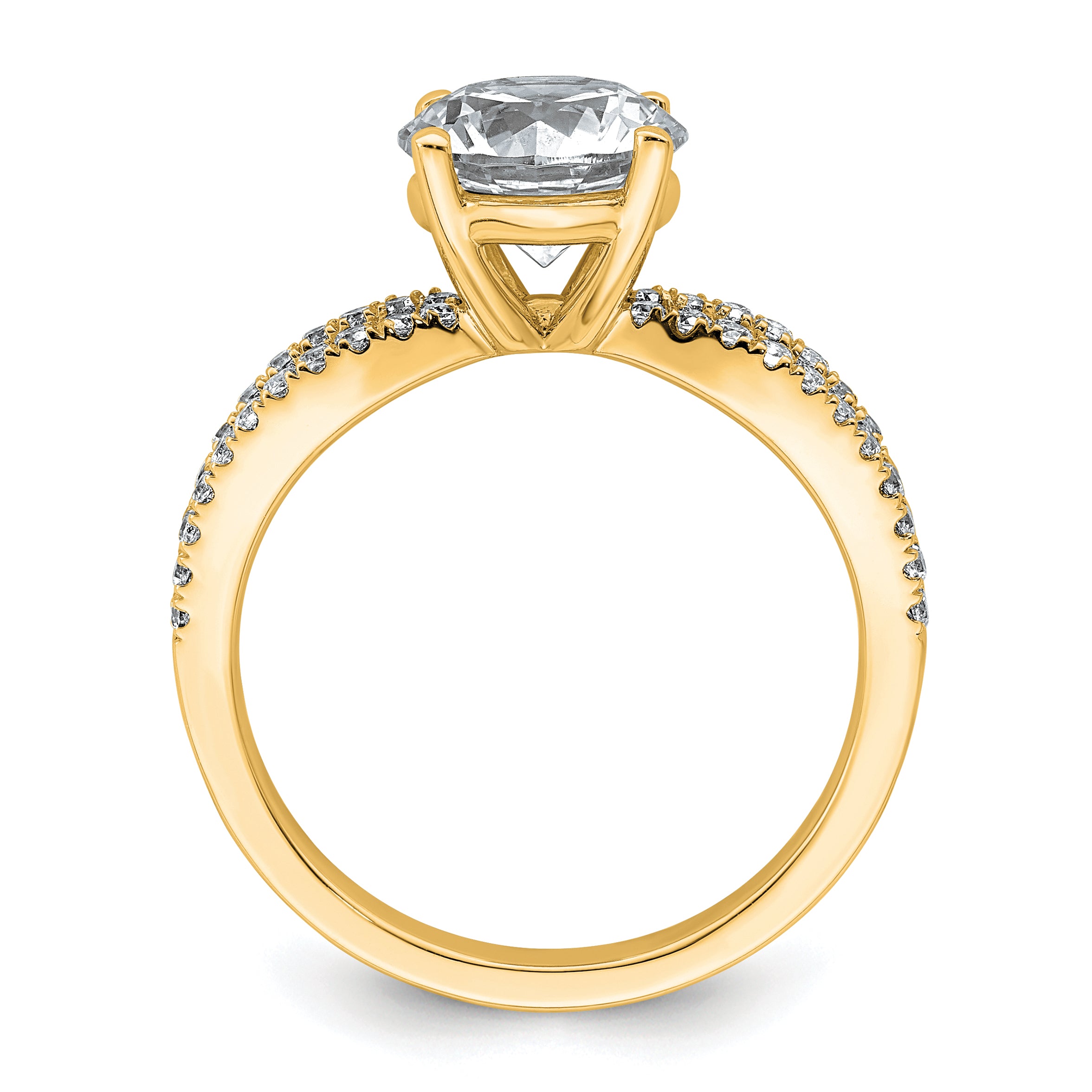 14k 2 1/4 carat Certified Lab Grown Diamond VS+ F+ Round Complete Engagement Ring