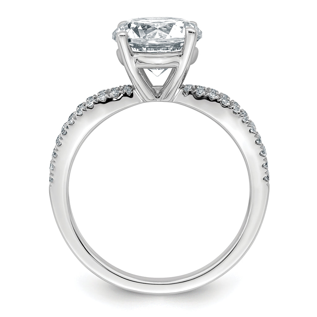 14k White Gold 2 1/2 carat Lab Grown Diamond VS+ F+ Round Complete Engagement Ring
