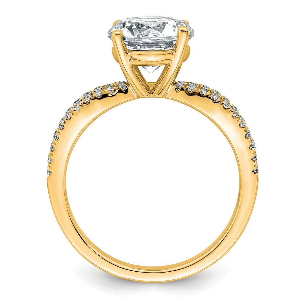 14k 2 1/2 carat Lab Grown Diamond VS+ F+ Round Complete Engagement Ring