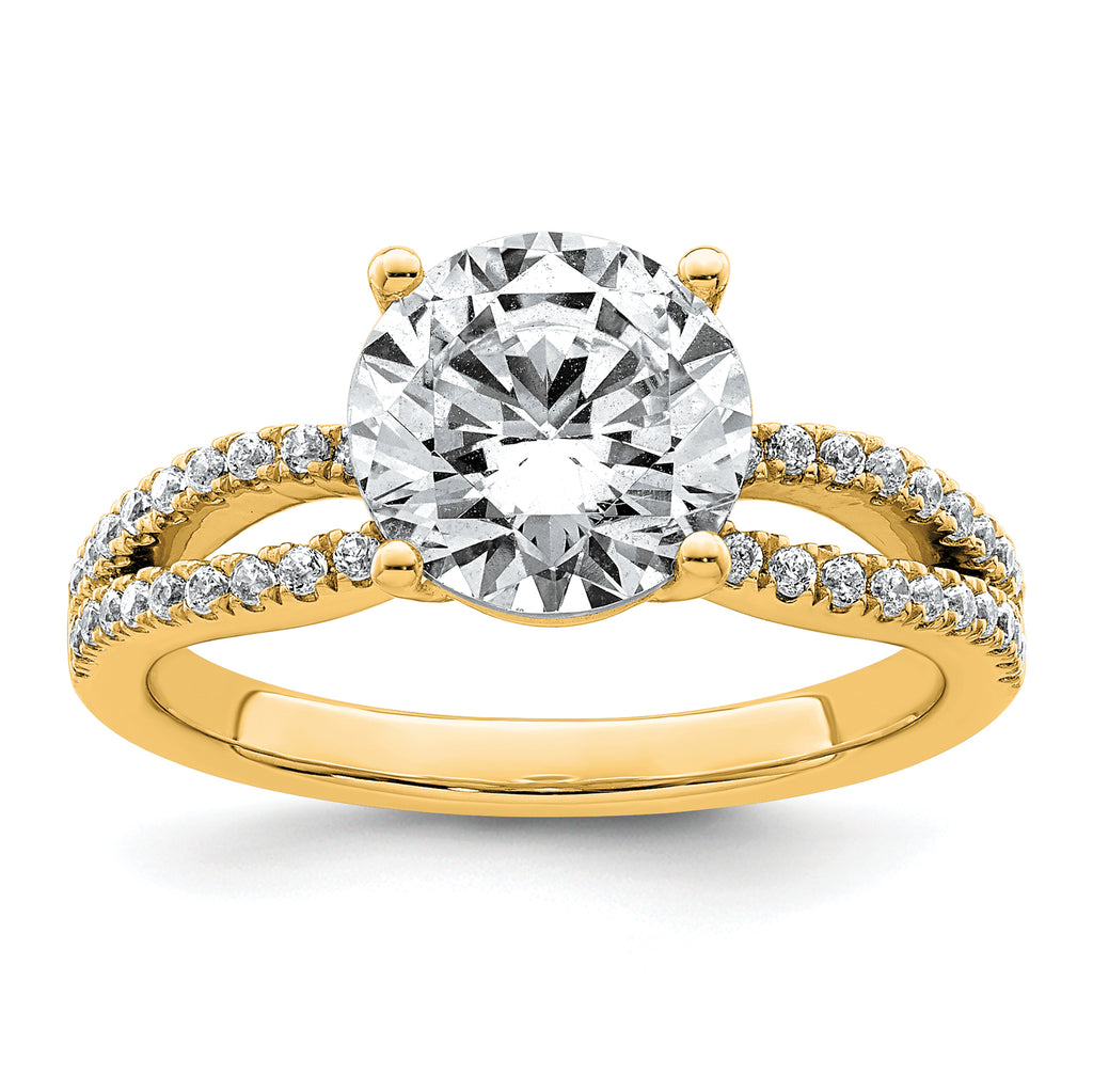 14k 2 1/2 carat Lab Grown Diamond VS+ F+ Round Complete Engagement Ring