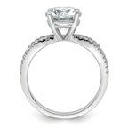 14k White Gold 2 1/2 carat Certified Lab Grown Diamond VS+ F+ Round Complete Engagement Ring