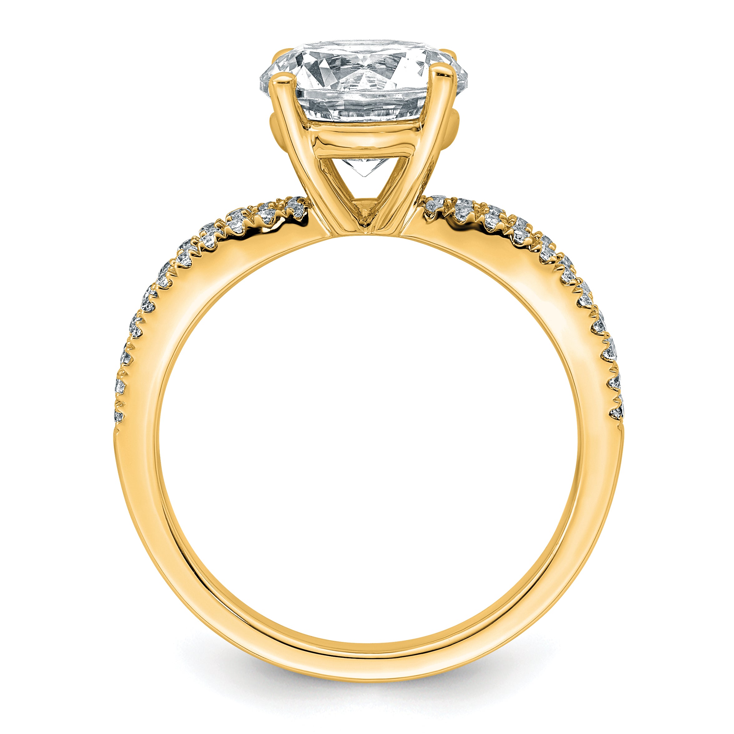 14k 2 1/2 carat Certified Lab Grown Diamond VS+ F+ Round Complete Engagement Ring